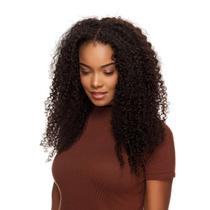 Peruca U-Part Cabelo Humano Cacheado 60cm Textura Curly De Benguela - Castanho Escuro (200g)