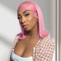 Peruca UCUVIC Rose Pink Bob 35cm Cabelo humano 180% de densidade