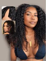 Peruca UNICE EasiContour V Part Kinky Curly 100% cabelo humano de 20 polegadas