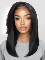 Peruca UNICE Yaki Straight Human Hair 16 polegadas com 150% de densidade Peruca UNICE Yaki Straight Human Hair 16 polegadas com 150% de densidade