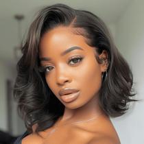 Peruca UTIDE Body Wave Bob Human Hair HD Lace 35 cm 180% de densidade