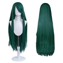 Peruca UTIEHD de 100 cm de comprimento verde escuro para cosplay de anime