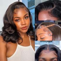 Peruca UVVUVV Bob 25 cm Body Wave 180% de densidade HD Lace Front Peruca UVVUVV Bob 25 cm Body Wave 180% de densidade HD Lace Front