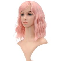 Peruca VCKOVCKO Natural Ondulada Rosa Pastel Sintética para Mulheres
