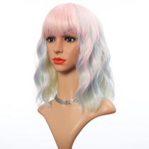 Peruca VCKOVCKO Pastel Wave Natural Wavy Short Bob para mulheres Peruca VCKOVCKO Pastel Wave Natural Wavy Short Bob para mulheres