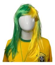 Peruca Verde E Amarelo Brasil Copa Do Mundo Seleção