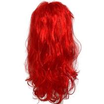 Peruca Vermelha Longa Ondulada Fantasia Halloween Carnaval Teatro Acessório Estilosa Versátil Confortável Glamurosa