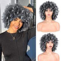 Peruca Vitorish Curly Ombre Grey Afro Bomb Curly 25cm 230g