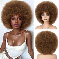Peruca Wallden Hair Afro 70s Ombre Brown Kinky Curly para mulheres Peruca Wallden Hair Afro 70s Ombre Brown Kinky Curly para mulheres
