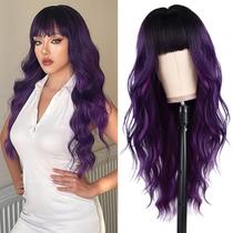 Peruca Wallden Hair Purple com franja longa encaracolada ondulada 66cm Peruca Wallden Hair Purple com franja longa encaracolada ondulada 66cm