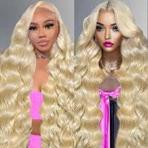 Peruca WAQI 28" 613 Blonde 13x6 de renda frontal Body Wave