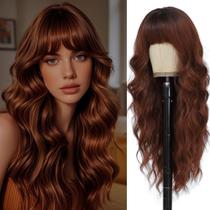 Peruca WAVE&BREEZE, longa, ruiva, 26 polegadas, ondulada, encaracolada, avermelhada