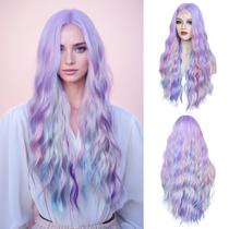 Peruca WECAN Rainbow 70 cm de comprimento e cabelo sintético ondulado para mulheres Peruca WECAN Rainbow 70 cm de comprimento e cabelo sintético ondulado para mulheres