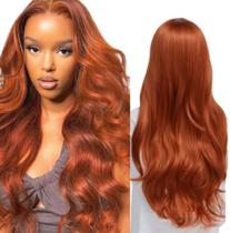 Peruca Wig 100% Orgânica Pode Pranchar Super Natural Ondulada Ruiva