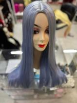 Peruca Wig AZUL BLUE MARINHO Platinada Lisa 75cm Premium Peruca Wig AZUL BLUE MARINHO Platinada Lisa 75cm Premium