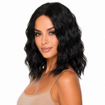 Peruca Wig Bio Orgânica Super Natural Curta 40cm Preta