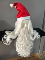 Peruca wig branca papai noel barba papai noel gorro redinha branca premium Peruca wig branca papai noel barba papai noel gorro redinha branca premium