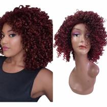 Peruca Wig Cacheada 60cm Fibra Orgânica Para Uso Diário Peruca Wig Cacheada 60cm Fibra Orgânica Para Uso Diário
