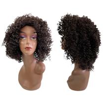 Peruca Wig Cacheada 60cm Fibra Orgânica Para Uso Diário