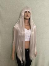 Peruca Wig Cinza Platinada Lisa 1 Metro Premium Peruca Wig Cinza Platinada Lisa 1 Metro Premium