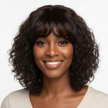 Peruca Wig Diana Sintética 25cm Castanho Escuro