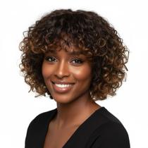 Peruca Wig Diana Sintética 25cm Castanho Escuro/Mel