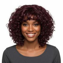 Peruca Wig Diana Sintética 25cm Preto/Borgonha