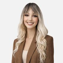 Peruca Wig Implantada Fibra Orgânica Katy Loiro Esfumado Peruca Wig Implantada Fibra Orgânica Katy Loiro Esfumado