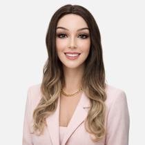 Peruca Wig Implantada Fibra Orgânica Samira Loiro Mesclado Peruca Wig Implantada Fibra Orgânica Samira Loiro Mesclado