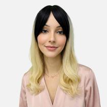 Peruca Wig Implantada Fibra Orgânica Suzana Loiro Esfumado Peruca Wig Implantada Fibra Orgânica Suzana Loiro Esfumado