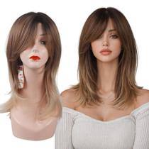 Peruca Wig Lisa Premium Curta Com Franja Fibra Premium Hair