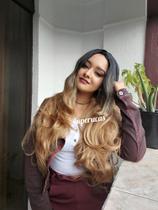 Peruca, wig, loira, loiro mel, ombrehair, ondulada, 75cm, fibra premium Peruca, wig, loira, loiro mel, ombrehair, ondulada, 75cm, fibra premium