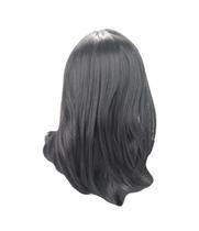 Peruca Wig Média Lisa Preto 1 Com Franja Fibra Orgânica 35Cm