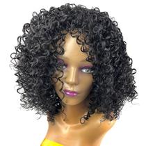 Peruca Wig Modelo Georgia Fibra Premium Cacheada Afro Volumosa - Fashion Line