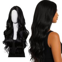 Peruca Wig Ondulada sem Franja 65cm Moderna e Natural