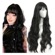 Peruca wig preta ruiva castanho californiana com luzes longa lisa ondulada premium - JUPERUCAS