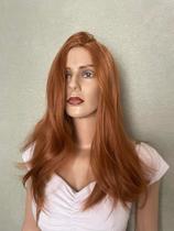 Peruca Wig Ruiva Ruivo Cobre Longbob Curta Premium 40cm