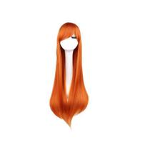 Peruca Wig Super Longa 1 Metro Cosplay Fantasia Laranja - C e c shop