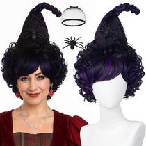 Peruca Wiggy Mermaid Black Purple Mary para crianças e adultos