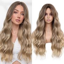 Peruca WIGNEE 66 cm de comprimento Ombre Loira Encaracolada Sintética