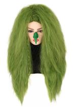 Peruca Witch Ghost Topcosplay verde fofa longa para mulheres heterossexuais