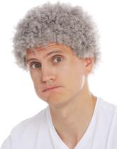 Peruca Wiwige Grey Afro para homens, curta, encaracolada, resistente ao calor Peruca Wiwige Grey Afro para homens, curta, encaracolada, resistente ao calor