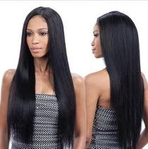 Peruca Wokex Natural Black Middle Bang, cabelo longo e liso