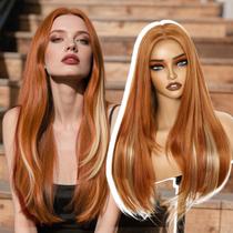 Peruca Worldnewhair Copper esconde renda loira 66 cm 13x4 HD Peruca Worldnewhair Copper esconde renda loira 66 cm 13x4 HD