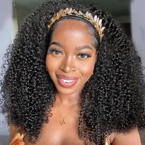 Peruca XSY Kinky Curly com Faixa - Cabelo Humano 100% - 50cm - 150% de Densidade