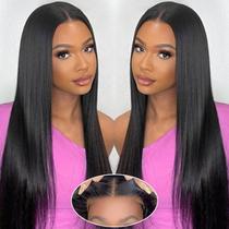 Peruca ZIYGBK Wear and Go sem cola, 100% cabelo humano, 30 cm, preta natural Peruca ZIYGBK Wear and Go sem cola, 100% cabelo humano, 30 cm, preta natural