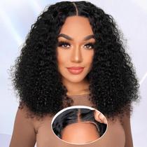 Perucas AISI Curly Bob, cabelo humano de 16 polegadas, 180% de densidade para mulheres