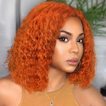 Perucas Amygirl Wear and Go sem cola, 100% cabelo humano, 25 cm