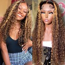 Perucas Aveiyce Highlight Ombre HD transparentes 13x4 de renda frontal
