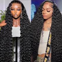 Perucas BJVT Deep Wave Lace Front 13x6, 20 polegadas, 200 de densidade